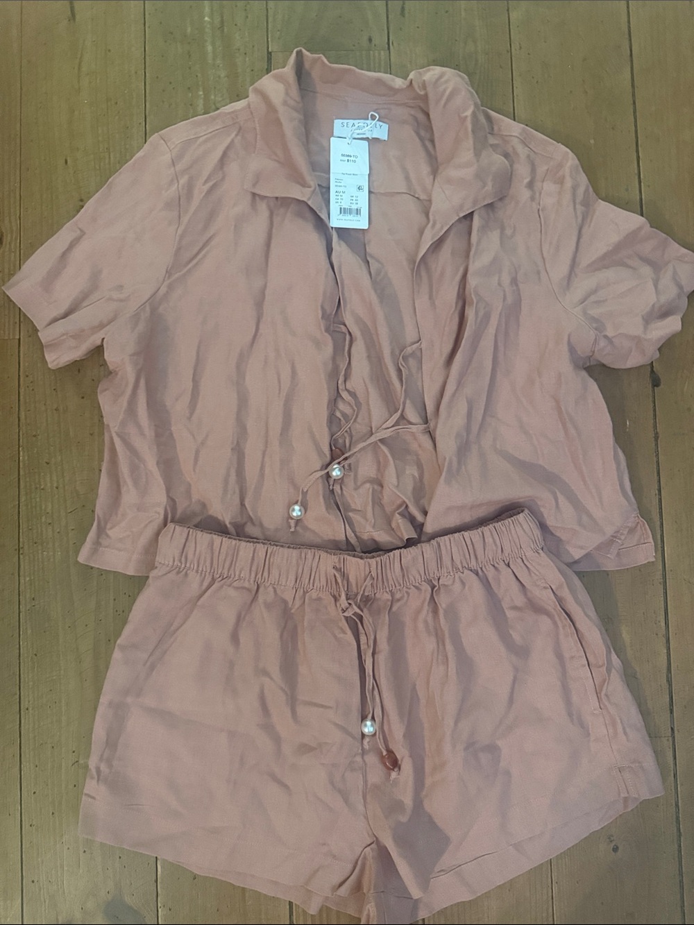 Seafolly Dusty Rose Tie-Front Short Set